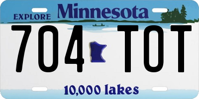 MN license plate 704TOT
