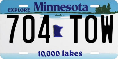 MN license plate 704TOW