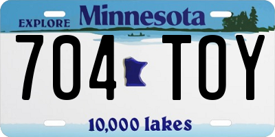 MN license plate 704TOY