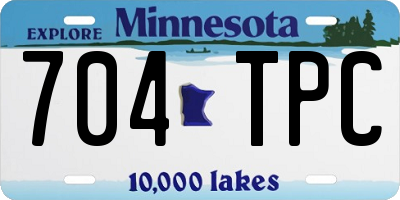 MN license plate 704TPC
