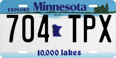 MN license plate 704TPX