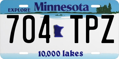 MN license plate 704TPZ