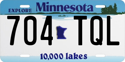 MN license plate 704TQL
