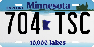 MN license plate 704TSC