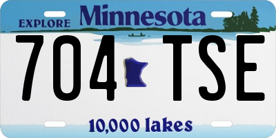 MN license plate 704TSE