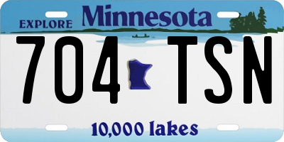 MN license plate 704TSN