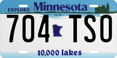 MN license plate 704TSO