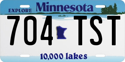 MN license plate 704TST