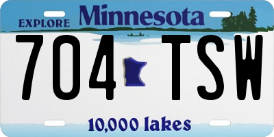 MN license plate 704TSW
