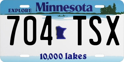 MN license plate 704TSX