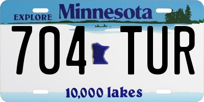 MN license plate 704TUR