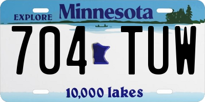 MN license plate 704TUW