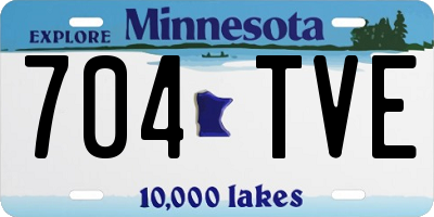MN license plate 704TVE