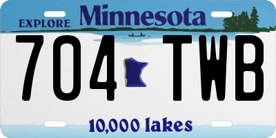 MN license plate 704TWB