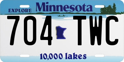 MN license plate 704TWC