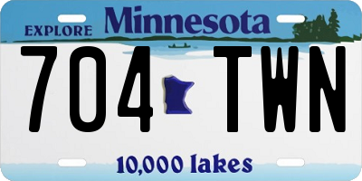 MN license plate 704TWN