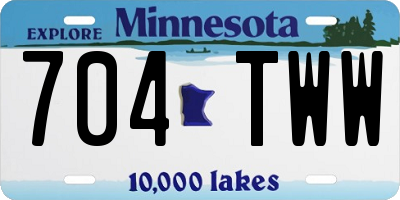 MN license plate 704TWW