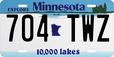 MN license plate 704TWZ