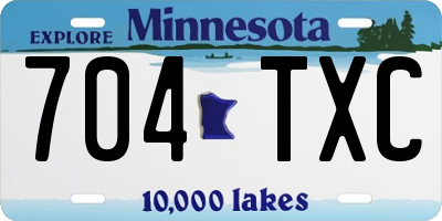 MN license plate 704TXC