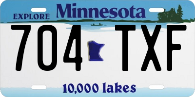 MN license plate 704TXF