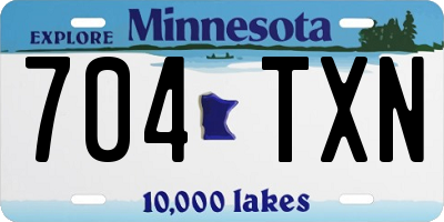 MN license plate 704TXN