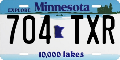 MN license plate 704TXR
