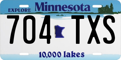 MN license plate 704TXS
