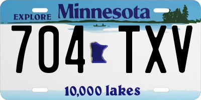 MN license plate 704TXV