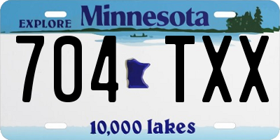 MN license plate 704TXX