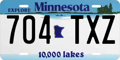 MN license plate 704TXZ