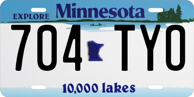 MN license plate 704TYO