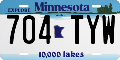 MN license plate 704TYW