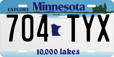 MN license plate 704TYX