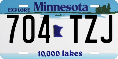 MN license plate 704TZJ