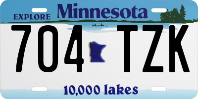 MN license plate 704TZK