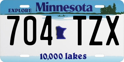 MN license plate 704TZX