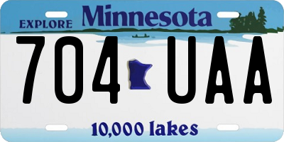 MN license plate 704UAA