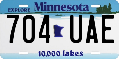 MN license plate 704UAE