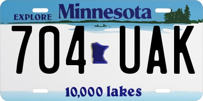 MN license plate 704UAK