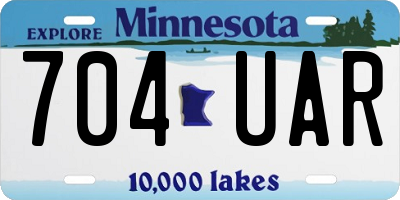 MN license plate 704UAR