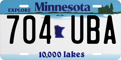 MN license plate 704UBA