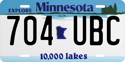 MN license plate 704UBC