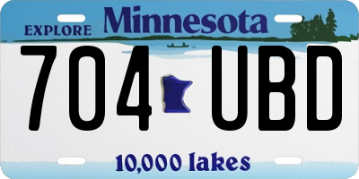 MN license plate 704UBD