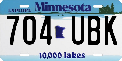 MN license plate 704UBK