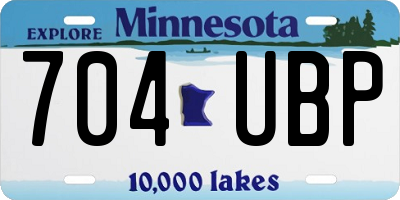 MN license plate 704UBP