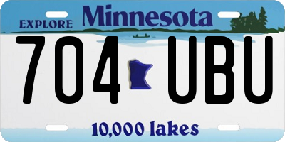 MN license plate 704UBU