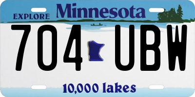 MN license plate 704UBW