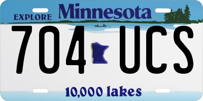 MN license plate 704UCS