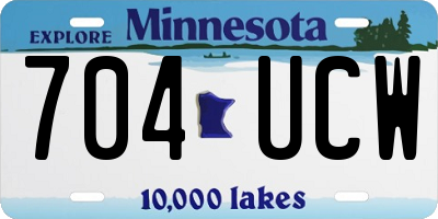 MN license plate 704UCW