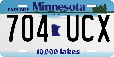 MN license plate 704UCX